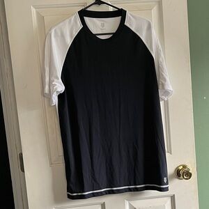 Men's Black and White Raglan Shirt